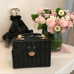 Small black basket bag